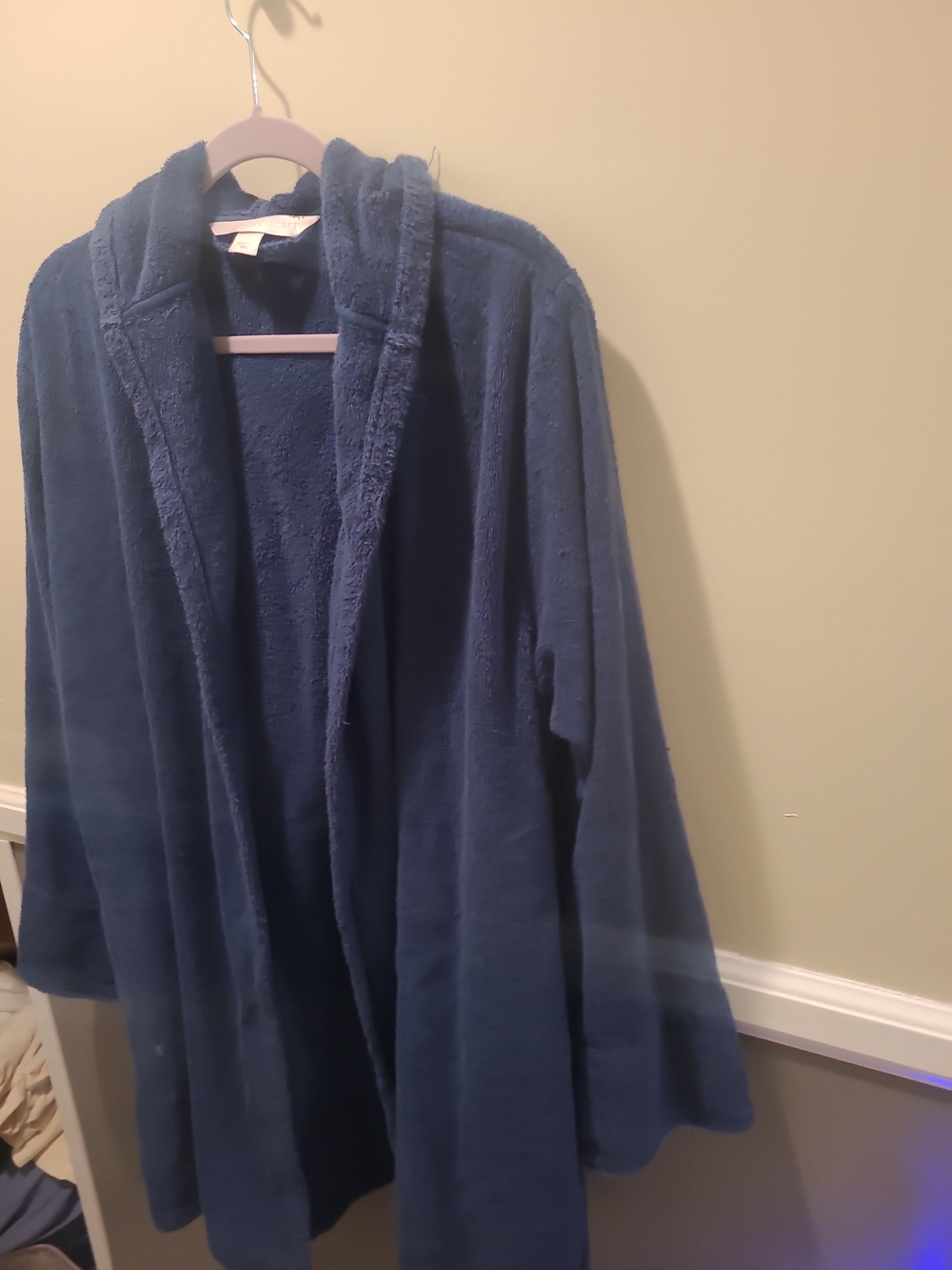 Y2K Victoria’s Secret Navy Blue Long Thick Turkish Terry Cloth Tie Robe M/L - Picture 2 of 12